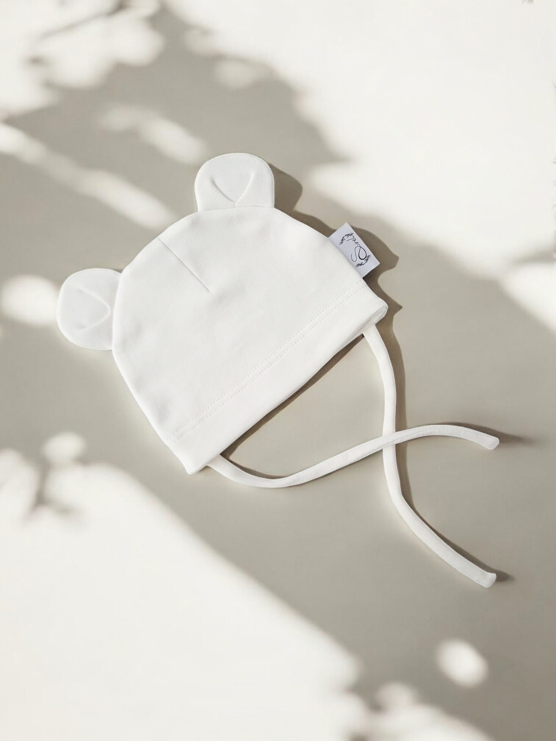 Naturaalvalge tüdrukute poiste unisex suvemüts beebile, poisile, tüdrukule, lapsele suveks, käsitöömüts vale paeltega, karu mõmmi kõrvadega, veniv käsitöömüts lapsele suveks