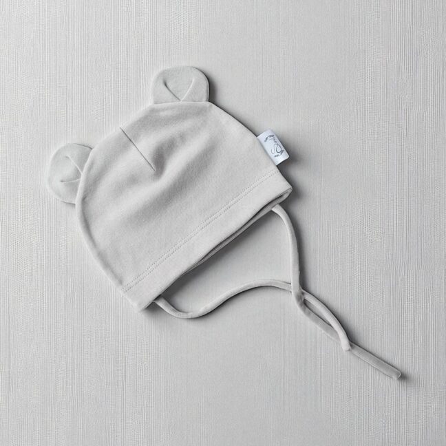 helehall, hall tüdrukute poiste unisex suvemüts beebile, poisile, tüdrukule, lapsele suveks, käsitöömüts vale paeltega, karu mõmmi kõrvadega, veniv käsitöömüts lapsele suveks